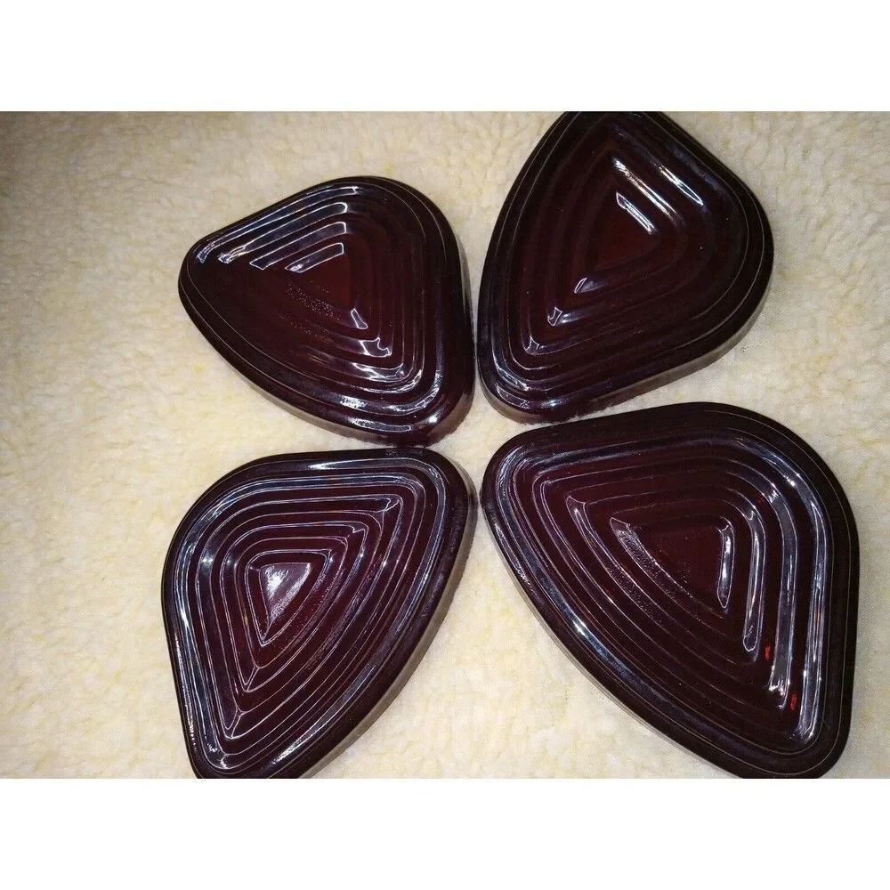 Vintage Royal Ruby Triangle Tray Set Of 4 Anchor Hocking Ruby Red Small Trays